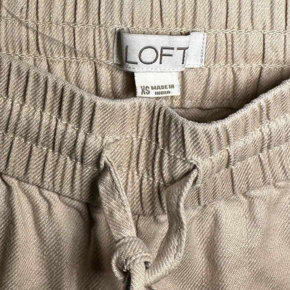 NWOT light tan / cream / beige / khaki Loft linen blend pants size xs - Picture 3 of 4